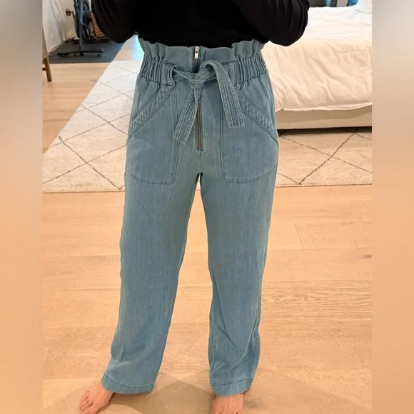 Sezane Anthon Trousers Bleach Denim - Size 4 - Picture 3 of 5